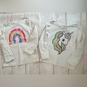 H&M/Old Navy 4T LS Tops Unicorns and Rainbows